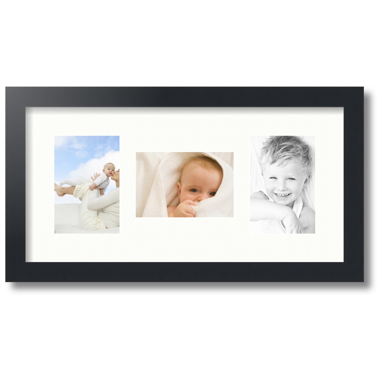 ArtToFrames Collage Photo Picture Frame with 3 - 4x6 inch Openings, Framed in Black with Over 62 Mat Color Options and Regular Glass (CSM-3926-113)